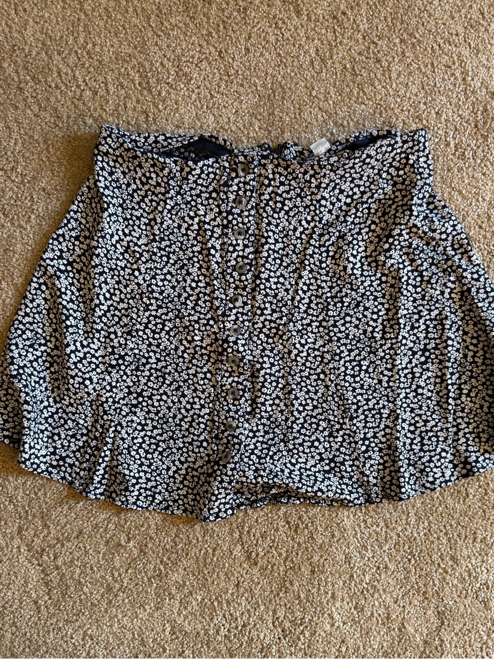 American Eagle Outfitters Black Skirt with White Floral Print